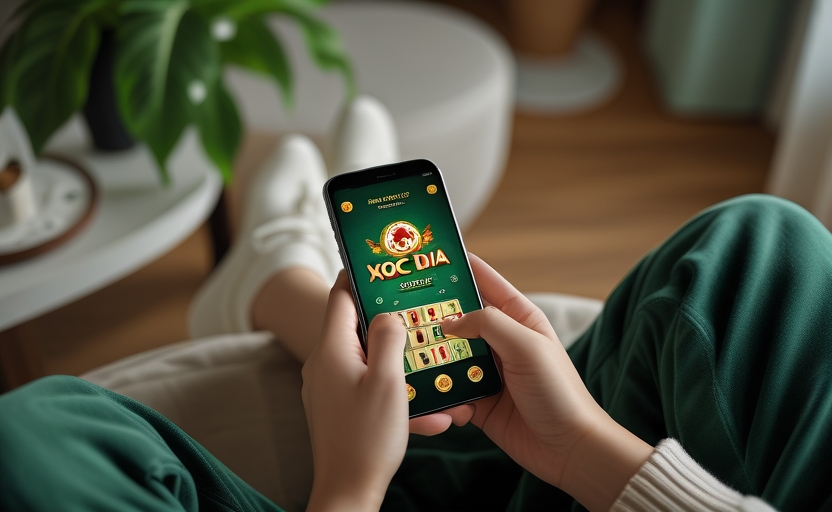 Người chơi xóc đĩa online trên điện thoại tại nhà, thoải mái và tiện lợi